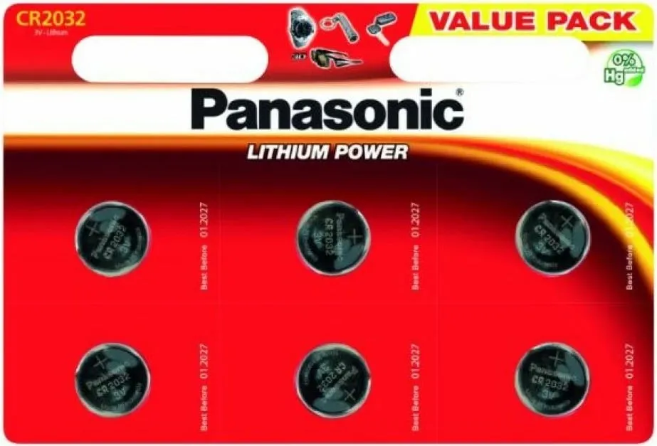 Bateri origjinale Panasonic CR2032 3V, 220MAH, 6 copë - 1