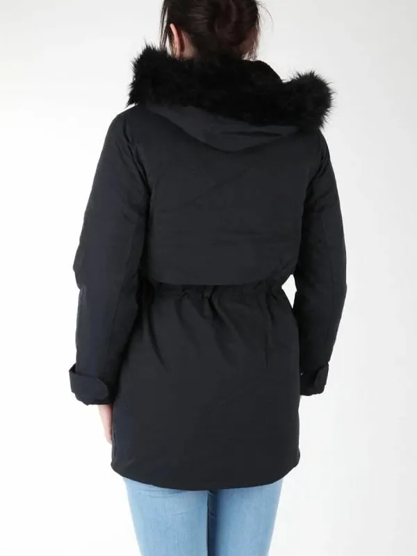 Jakne parka për femra Lee, të zeza - 2