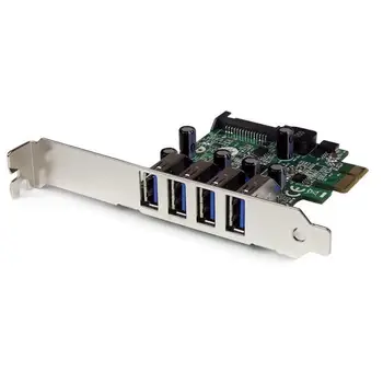 Kartë kontrolluesi StarTech PEXUSB3S4V, 4 porta USB 3.0 PCIe, i zi