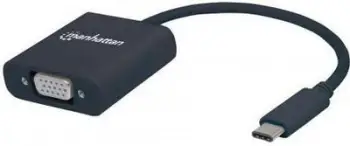 Përshtatës Manhattan USB-C në VGA (151771), i zi