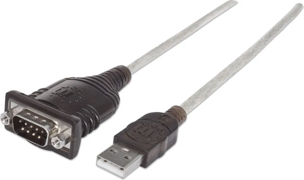 Kabllo Manhattan USB-A në RS-232, 1.8m, e tejdukshme - 1