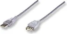 Kabllo Manhattan USB-A - USB-A, 3m, e argjend - 1