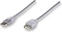 Kabllo Manhattan USB-A - USB-A, 3m, e argjend
