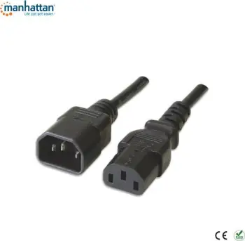 Kabllo energjie Manhattan C13 - C14, 0.5m, e zezë
