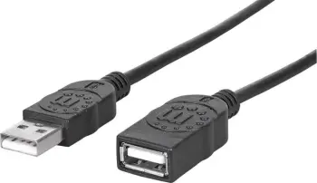 Përshtatës Manhattan USB A - USB A 322904, 0.5m, i zi