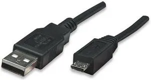 Kabllo Manhattan USB-A në microUSB, 0.5m, e zezë - 1