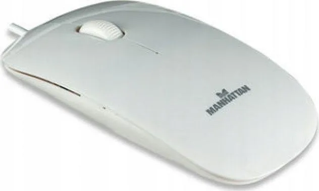 Maus Manhattan Superslim, me kabllo, USB, i bardhë - 2