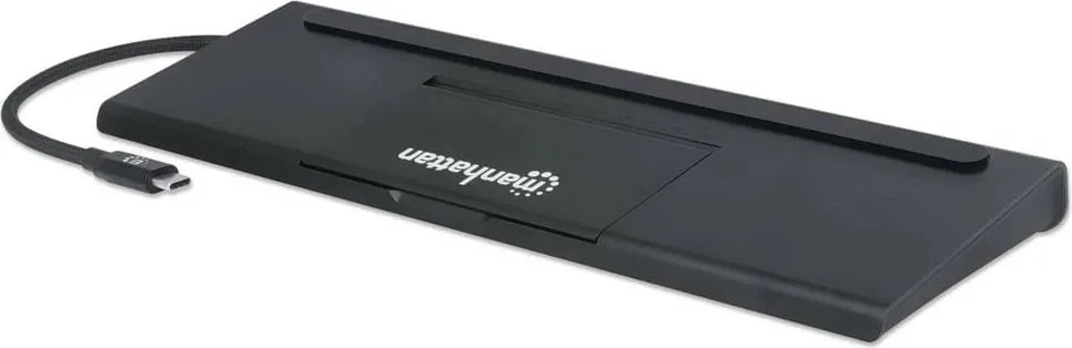 Docking station MANHATTAN USB-C 11-in-1, 4K, 3 monitorë, e zezë - 8