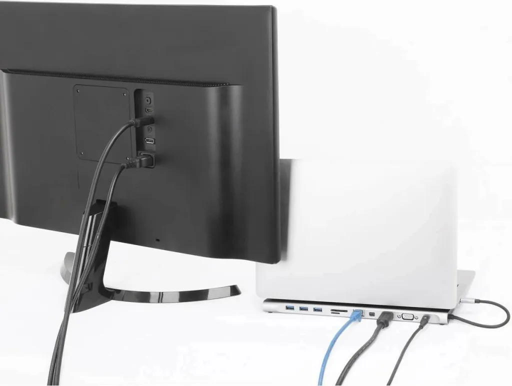 Docking station MANHATTAN USB-C 11in1 MST, për 3 monitorë, argjend - 4