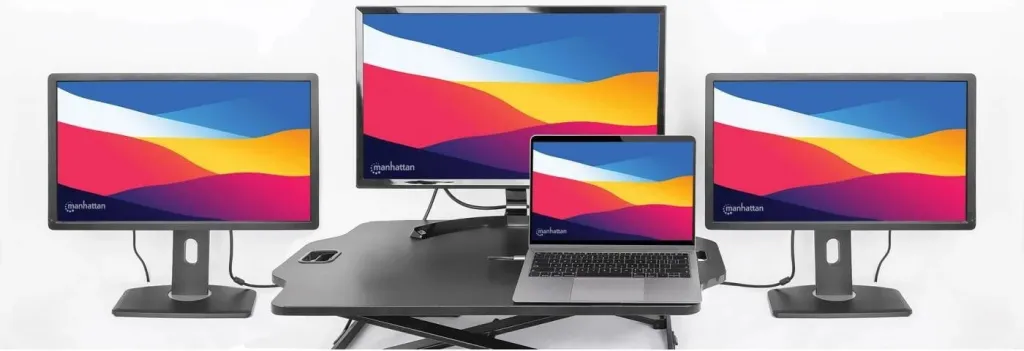 Docking station MANHATTAN USB-C 11in1 MST, për 3 monitorë, argjend - 7