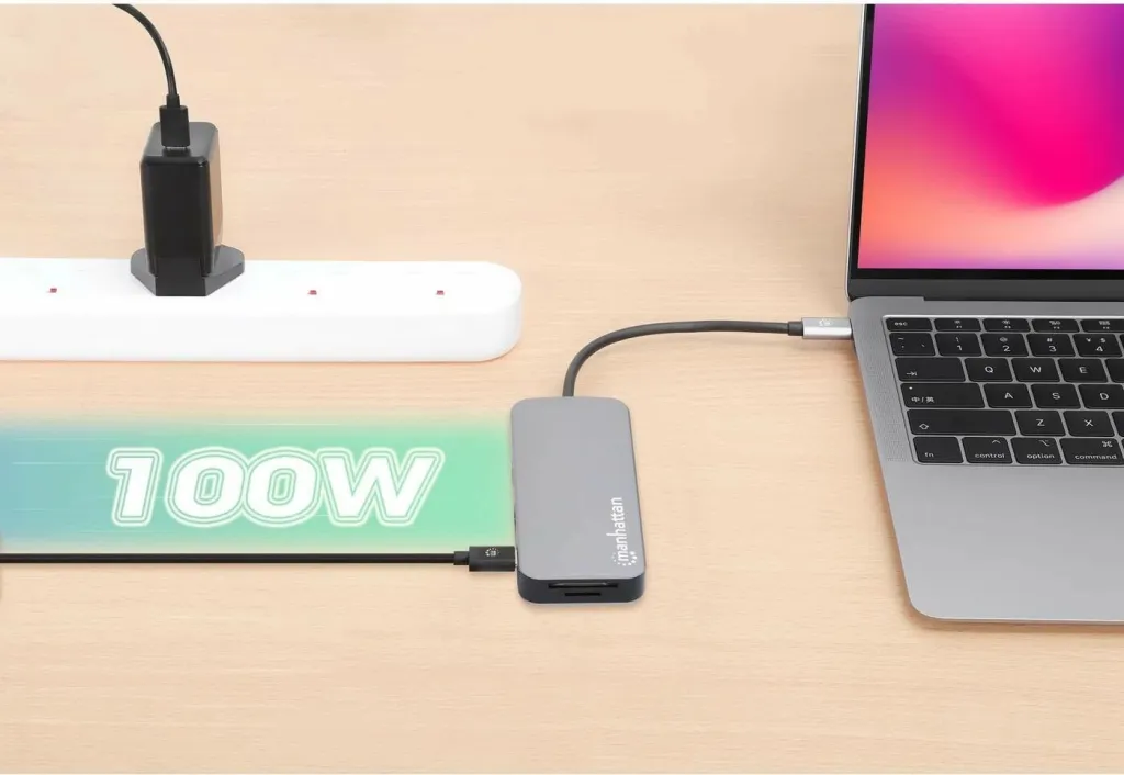 Docking station MANHATTAN USB-C 8-in-1, HDMI, RJ45, 3xUSB-A, gri - 10