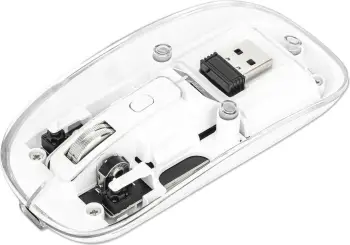 Maus MANHATTAN Funkmaus USB-A 4 tasta RGB LED bardhë transparent