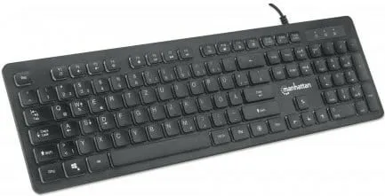 Tastierë MANHATTAN ultraflat USB me LED, e zezë - 2