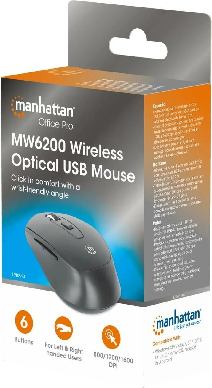 Maus MANHATTAN MW6200 USB-A wireless 6 butona, i zi - 7