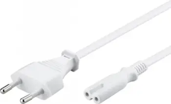 Kabllo rryme Manhattan Power Cable, C7 figure eight, 1.8m, e bardhë