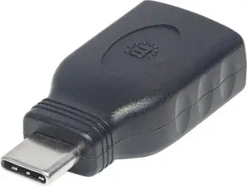 Përshtatës Manhattan (354646), USB-A në USB-C, i zi