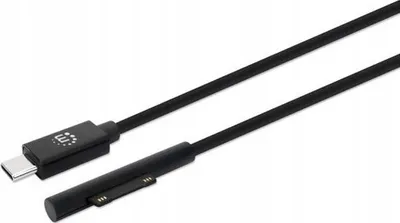 Kabllo karikimi Manhattan, USB C në Surface Connect, 15V 3A, 1.8m, e zezë - 1