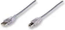 Kabllo Manhattan 333405, USB-A në USB-B, 1.8m, e argjendtë - 1