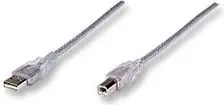Kabllo Manhattan 333405, USB-A në USB-B, 1.8m, e argjendtë
