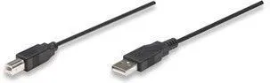 Kabllo Manhattan USB-A - USB-B, 1.8 m, e zezë - 1
