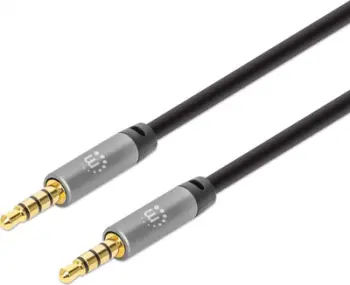 Kabllo AUX Manhattan Jack 3.5mm, 1 m, e zezë