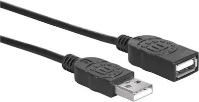 Kabllo zgjatëse USB Manhattan, USB A në USB A, 3 m, e zezë - 2