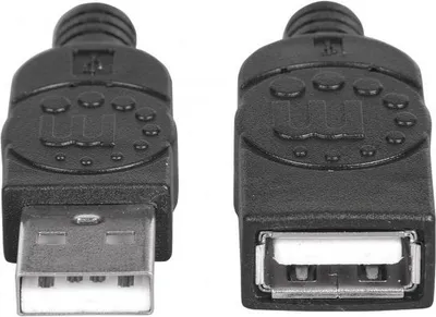 Kabllo zgjatëse USB Manhattan, USB A në USB A, 3 m, e zezë - 3