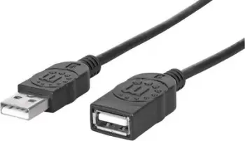 Kabllo zgjatëse USB Manhattan, USB A në USB A, 3 m, e zezë