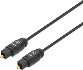 Kabllo audio optik digitale Toslink, 5m, kontakte të veshura me ar, i zi