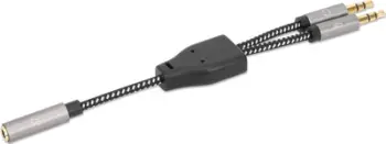 Kabllo adapteri për kufje Ugreen, 3.5mm audio dhe mikrofon, Y-splitter, e zezë argjendi