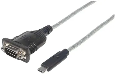 Kabllo Manhattan USB-C - RS-232, 0.45m, transparente - 1