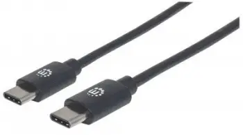 Kabllo Manhattan USB-C në USB-C, 2m, e zezë