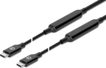 Kabllo USB C Manhattan, 3m, USB 3.2 Gen2 10Gbps, 3A Fast Charging, e zezë