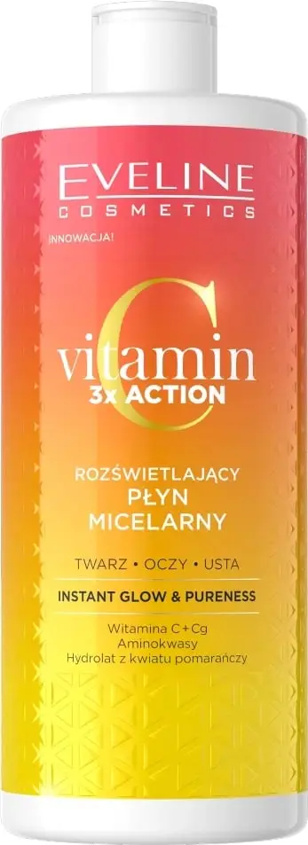 Ujë micelar për femra Eveline Cosmetics Vitamin C 3x Action Brightening, 500ml