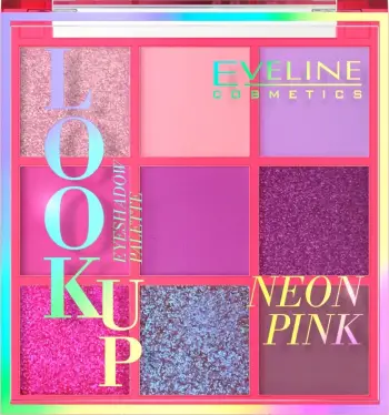 Paletë hijesh sysh Eveline Look Up Neon Pink, 9 nuanca, 10.8g, rozë neon