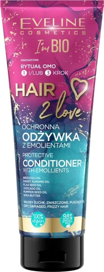 Kondicioner flokësh Eveline Cosmetics Im Bio Hair 2 Love, për flokë të thatë dhe të dëmtuar, 250 ml