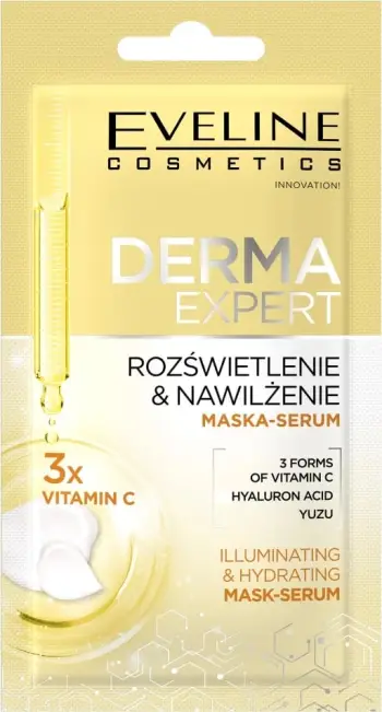 Maskë serum për fytyrë Eveline Cosmetics Derma Expert Illuminating and Moisturising, 8 ml