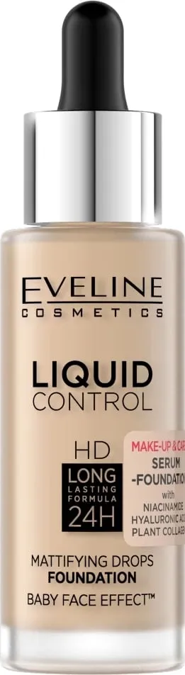Fondatinë për femra Eveline Cosmetics Liquid Control HD Mattifying 015 Light Vanilla 32ml - 1