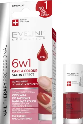 Llak për thonj për femra Eveline Cosmetics Nail Therapy Professional 6w1 Care & Colour Concentrated Nail Conditioner Crystal Rose, 5ml