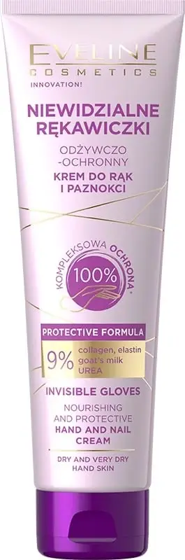 Krem për duar dhe thonj për femra Eveline Cosmetics Invisible Gloves Nourishing and Protective Hand Cream, 75ml