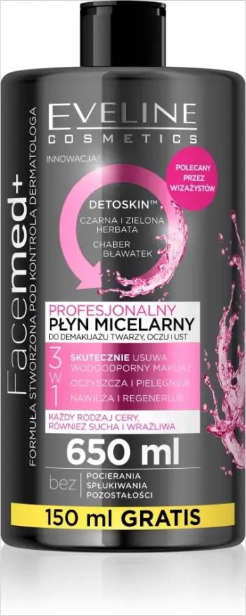 Solucion micelar 3-në-1 për femra Eveline Cosmetics Facemed+ Mattifying 650ml