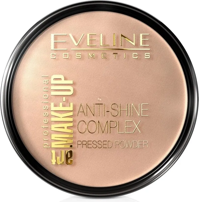 Puder e shtypur Eveline Cosmetics Art Make-Up Anti-Shine Complex 34 Medium Beige 14g - 1