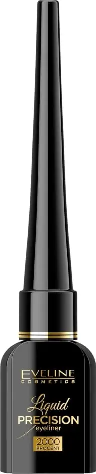 Eyeliner i lëngshëm Eveline Cosmetics Liquid Precision Liner 2000 Procent, e zezë mat, 4ml