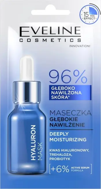 Maskë për fytyrë për femra Eveline Cosmetics Deep Hydrating Hyaluron, 8ml