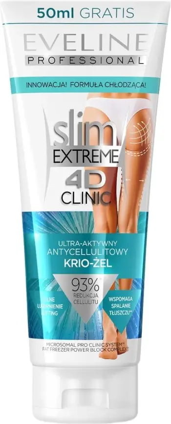 Xhel-krem kundër celulitit për femra Eveline Cosmetics Slim Extreme 4D Clinic Ultra-Active Cryo-Gel, 250ml