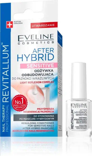 Serum për thonj Eveline Cosmetics Nail Therapy Professional Revitallum After Hybrid Sensitive Nourishing Rebuilding, 12ml