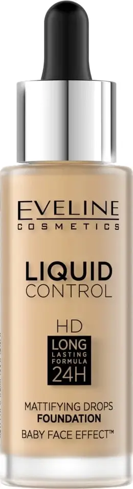 Fondatinë për femra Eveline Cosmetics Liquid Control HD Long Lasting Formula 24H 016 Vanilla Beige, 32ml