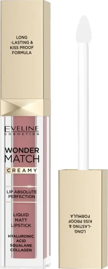 Buzëkuq i lëngshëm mat Eveline Cosmetics Wonder Match 05 Sweet Nude për femra, 6.8ml