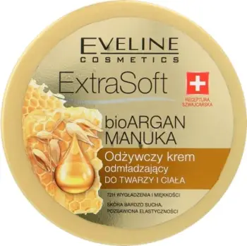 Krem ripërtëritës për fytyrë dhe trup Eveline Extra Soft bio Argan and Manuka Oil, 175ml