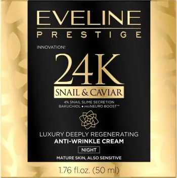 Krem nate anti-rrudha Eveline Cosmetics Prestige 24k Snail & Caviar për femra 50ml